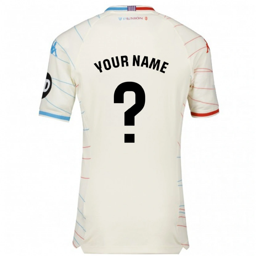 Danxen Mænd Dit Navn #0 Hvid Rød Blå Udebane Spillertrøjer 2024/25 Trøje T-Shirt