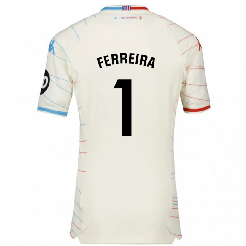Danxen Mænd André Ferreira #1 Hvid Rød Blå Udebane Spillertrøjer 2024/25 Trøje T-Shirt