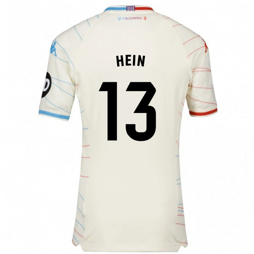 Danxen Mænd Karl Hein #13 Hvid Rød Blå Udebane Spillertrøjer 2024/25 Trøje T-Shirt