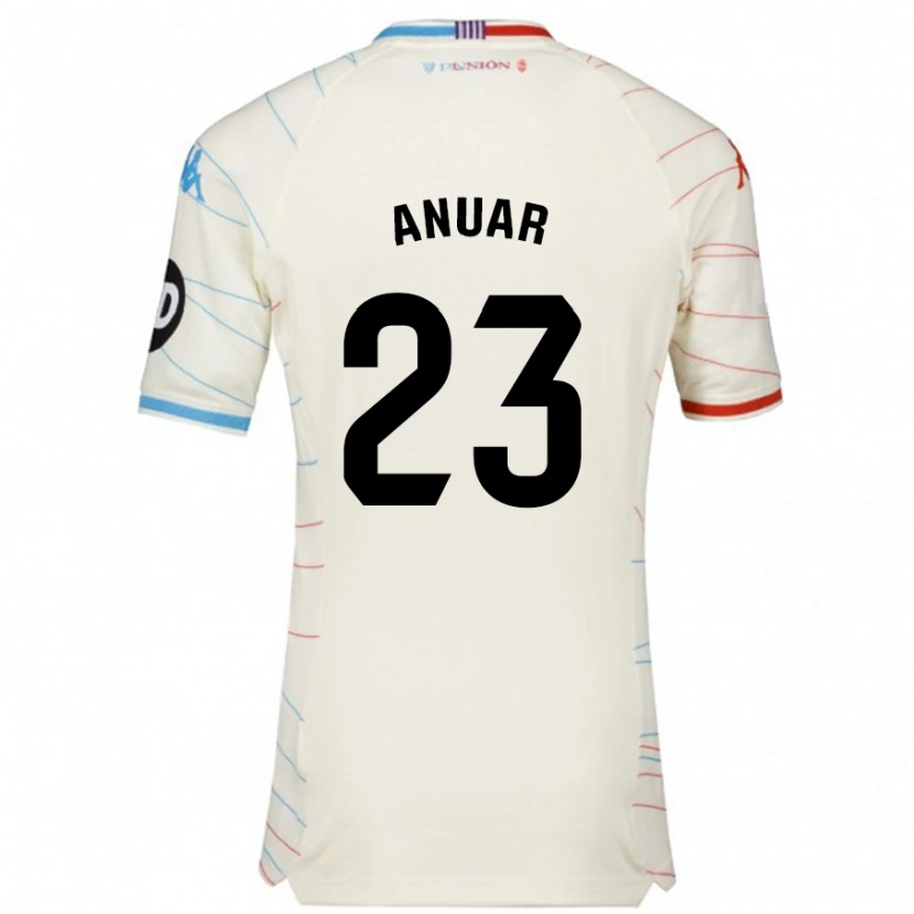 Danxen Mænd Anuar #23 Hvid Rød Blå Udebane Spillertrøjer 2024/25 Trøje T-Shirt
