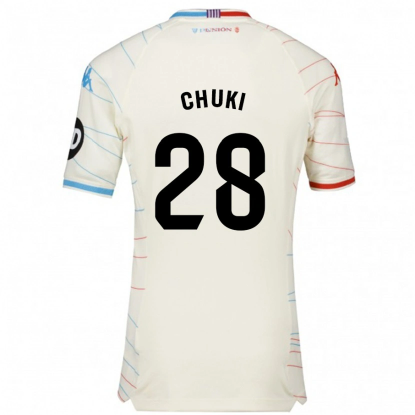 Danxen Mænd Chuki #28 Hvid Rød Blå Udebane Spillertrøjer 2024/25 Trøje T-Shirt