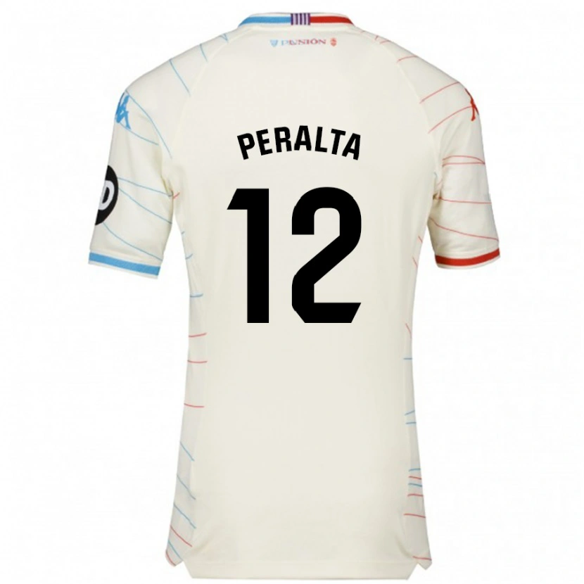 Danxen Mænd Fernando Peralta #12 Hvid Rød Blå Udebane Spillertrøjer 2024/25 Trøje T-Shirt