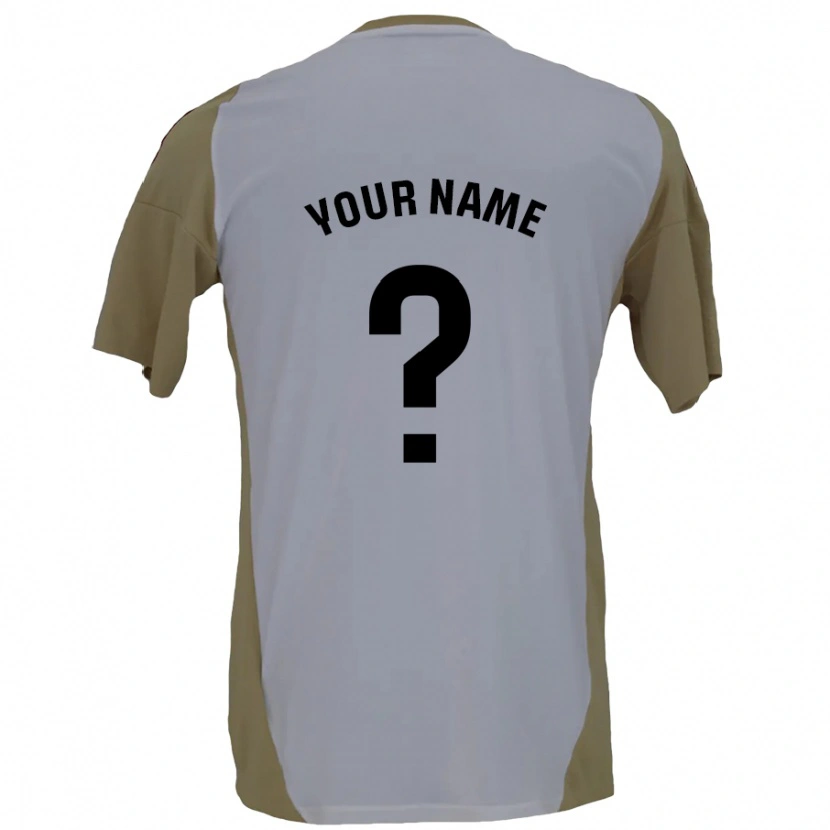 Danxen Mænd Dit Navn #0 Brun Hvid Udebane Spillertrøjer 2024/25 Trøje T-Shirt
