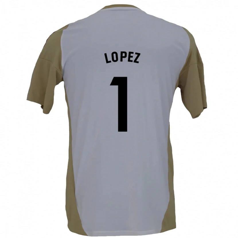 Danxen Mænd Luis López #1 Brun Hvid Udebane Spillertrøjer 2024/25 Trøje T-Shirt