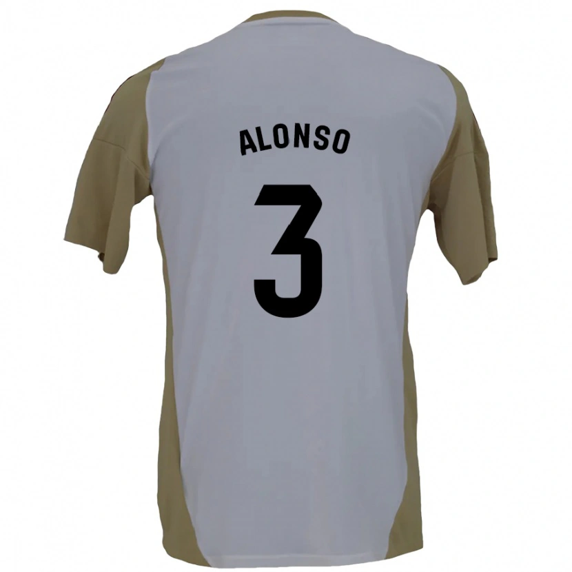Danxen Mænd Julio Alonso #3 Brun Hvid Udebane Spillertrøjer 2024/25 Trøje T-Shirt