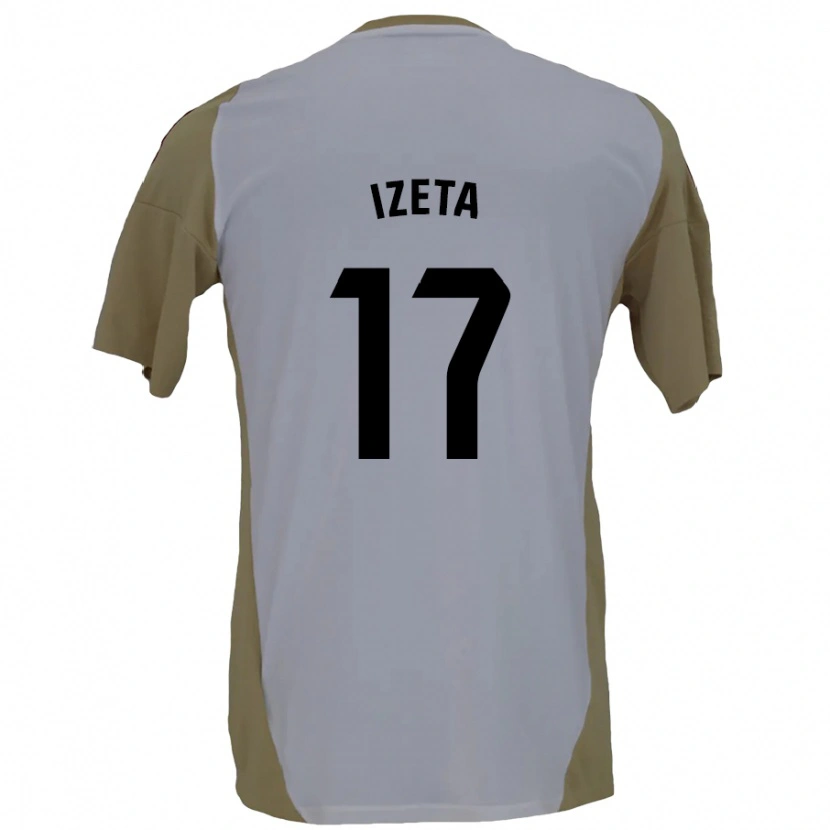 Danxen Mænd Urko Izeta #17 Brun Hvid Udebane Spillertrøjer 2024/25 Trøje T-Shirt