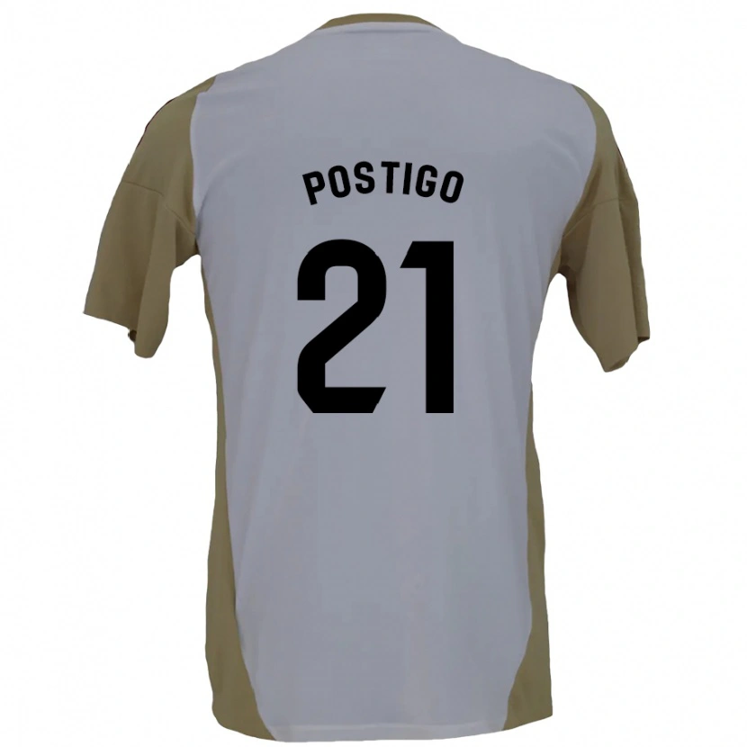 Danxen Mænd Sergio Postigo #21 Brun Hvid Udebane Spillertrøjer 2024/25 Trøje T-Shirt