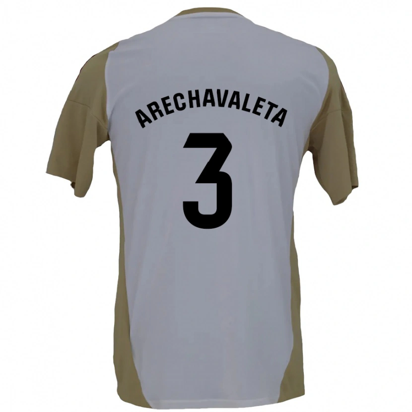 Danxen Mænd Jorge Arechavaleta #3 Brun Hvid Udebane Spillertrøjer 2024/25 Trøje T-Shirt