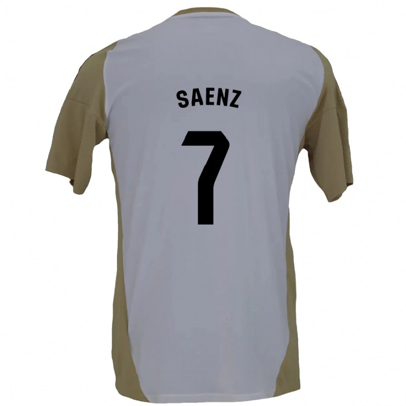 Danxen Mænd Raúl Sáenz #7 Brun Hvid Udebane Spillertrøjer 2024/25 Trøje T-Shirt