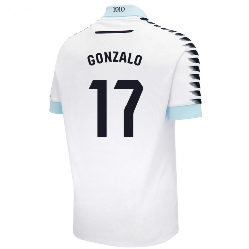 Danxen Mænd Gonzalo Escalante #17 Hvid Blå Udebane Spillertrøjer 2024/25 Trøje T-Shirt