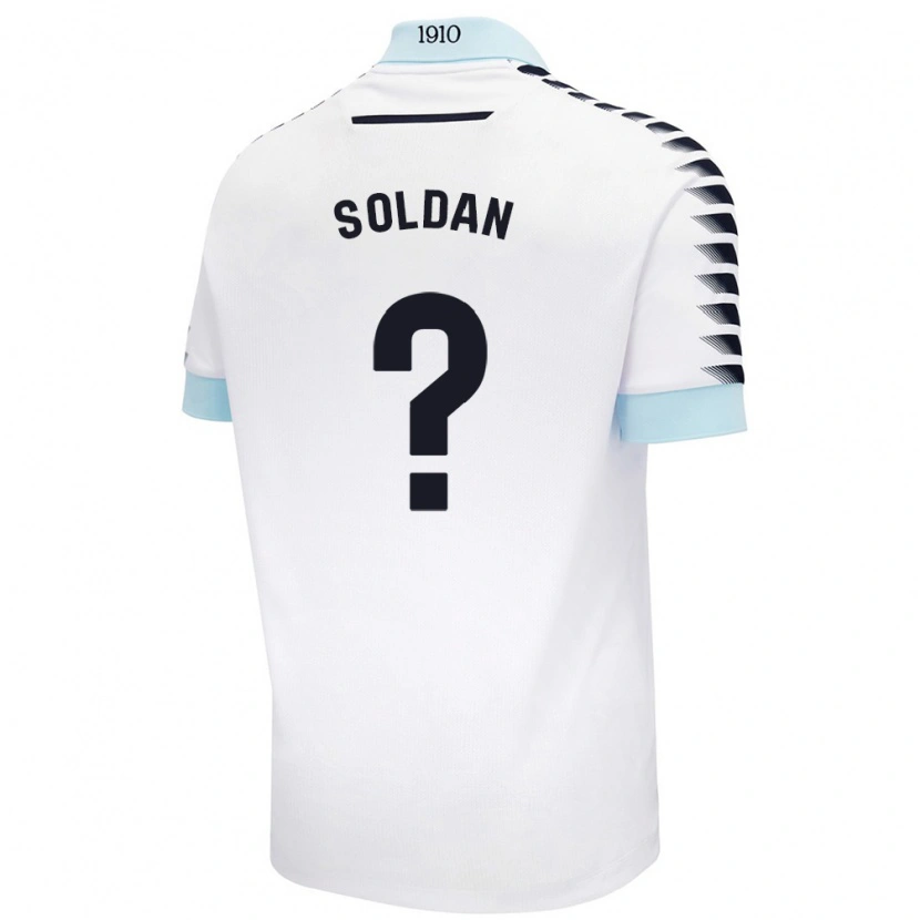Danxen Mænd Iván Soldán #0 Hvid Blå Udebane Spillertrøjer 2024/25 Trøje T-Shirt