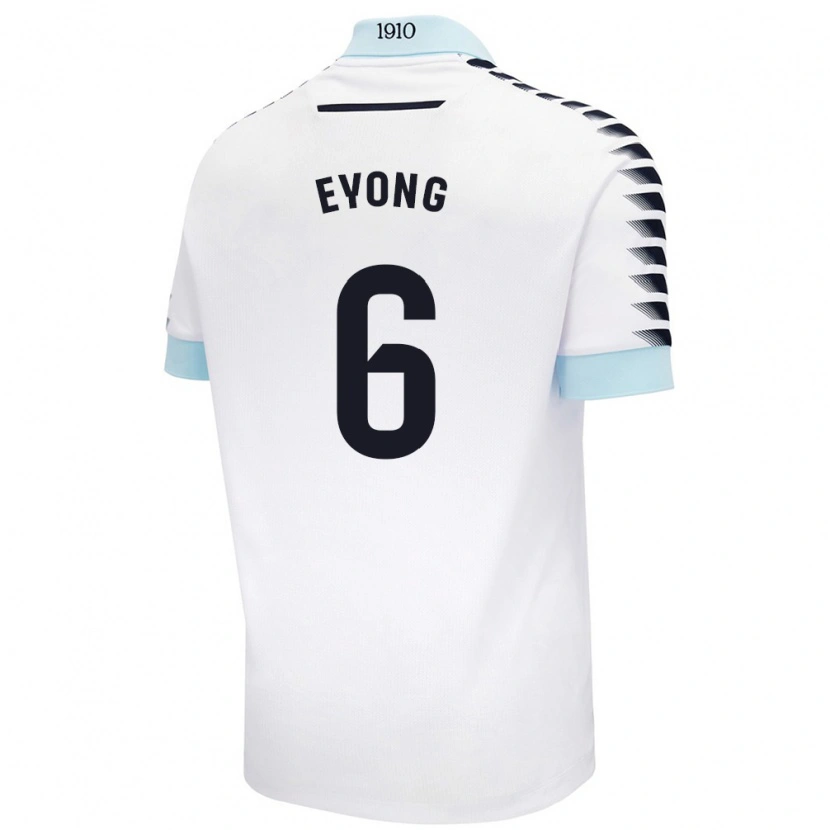 Danxen Mænd Etta Eyong #6 Hvid Blå Udebane Spillertrøjer 2024/25 Trøje T-Shirt