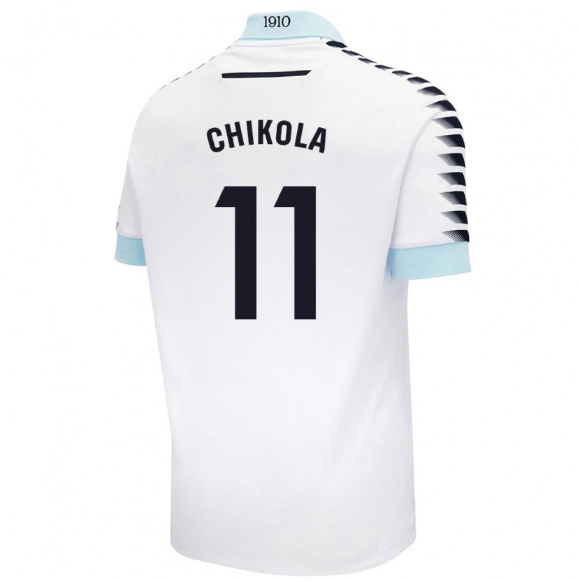 Danxen Mænd Peter Chikola #11 Hvid Blå Udebane Spillertrøjer 2024/25 Trøje T-Shirt