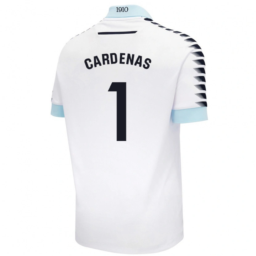 Danxen Mænd Raquel Cárdenas #1 Hvid Blå Udebane Spillertrøjer 2024/25 Trøje T-Shirt
