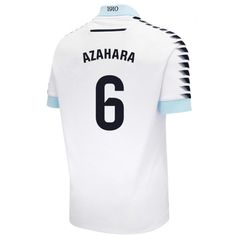 Danxen Mænd Azahara #6 Hvid Blå Udebane Spillertrøjer 2024/25 Trøje T-Shirt