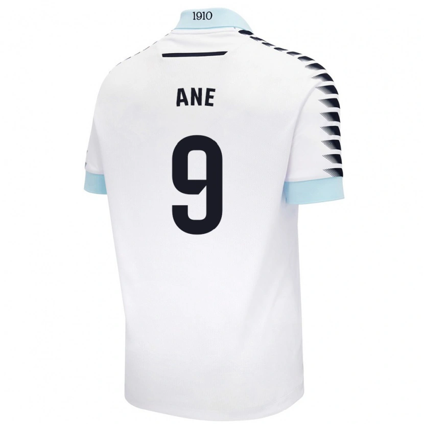 Danxen Mænd Ane López De Heredia Alcelay #9 Hvid Blå Udebane Spillertrøjer 2024/25 Trøje T-Shirt