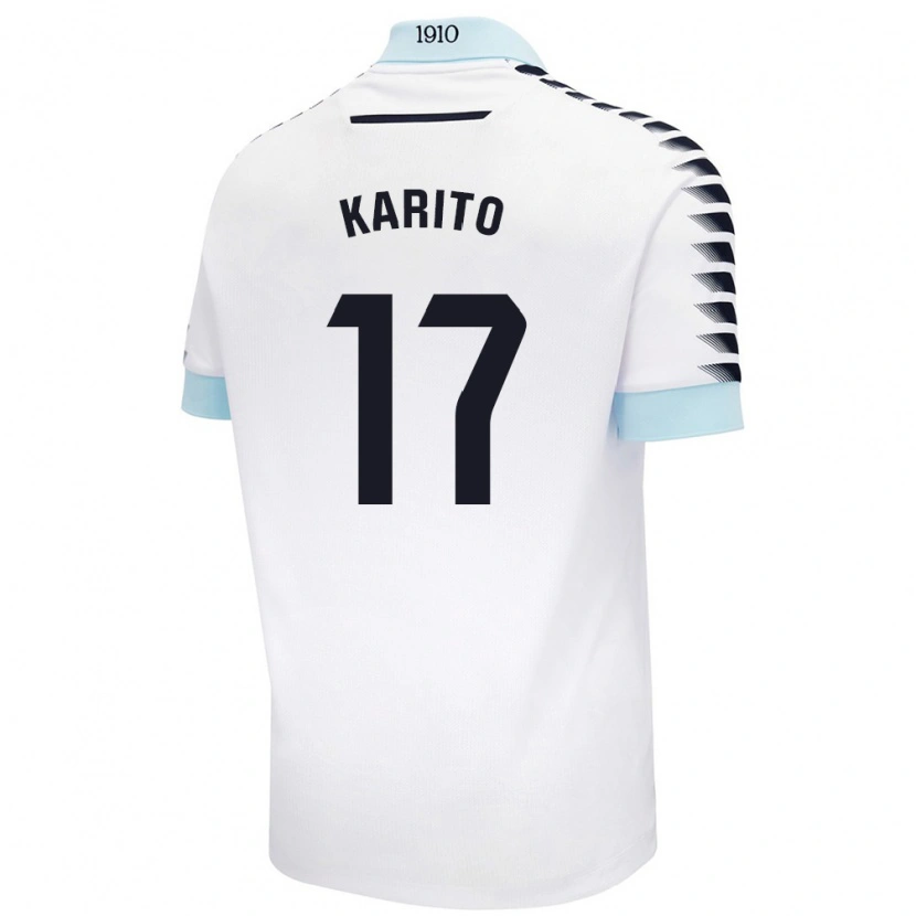 Danxen Mænd Carolina De Los Santos Mellado #17 Hvid Blå Udebane Spillertrøjer 2024/25 Trøje T-Shirt