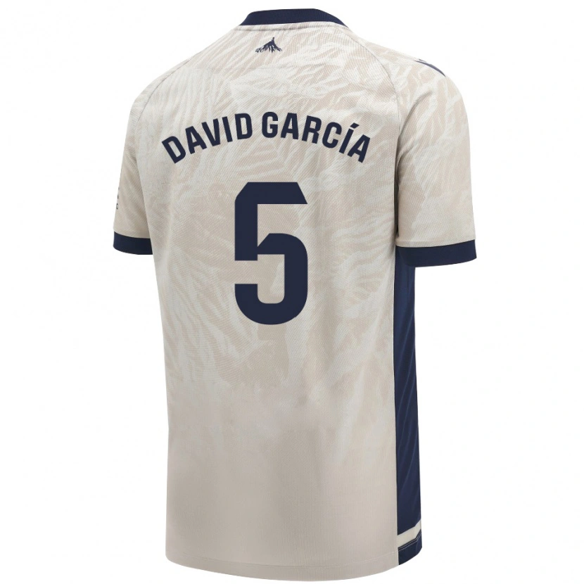 Danxen Mænd David García #5 Lysegrå Udebane Spillertrøjer 2024/25 Trøje T-Shirt
