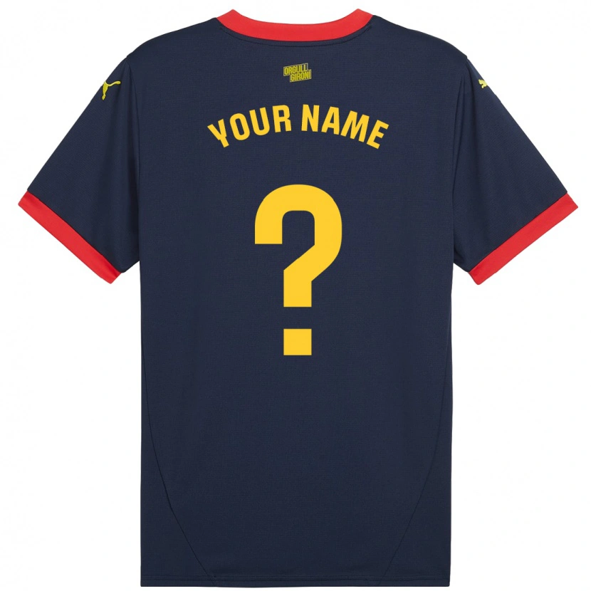 Danxen Mænd Dit Navn #0 Marine Rød Udebane Spillertrøjer 2024/25 Trøje T-Shirt