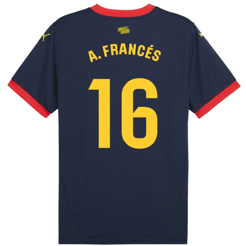 Danxen Mænd Alejandro Francés #16 Marine Rød Udebane Spillertrøjer 2024/25 Trøje T-Shirt