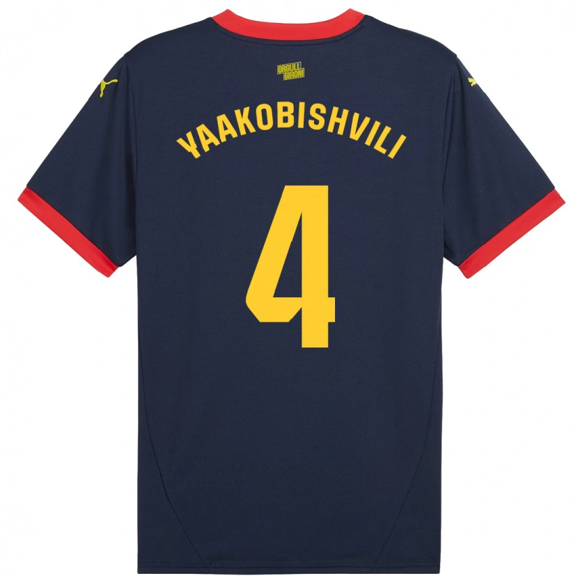 Danxen Mænd Antal Yaakobishvili #4 Marine Rød Udebane Spillertrøjer 2024/25 Trøje T-Shirt