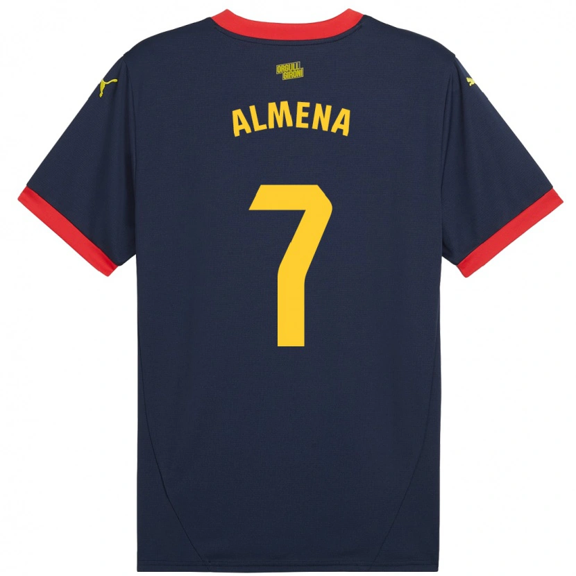Danxen Mænd Iker Almena #7 Marine Rød Udebane Spillertrøjer 2024/25 Trøje T-Shirt