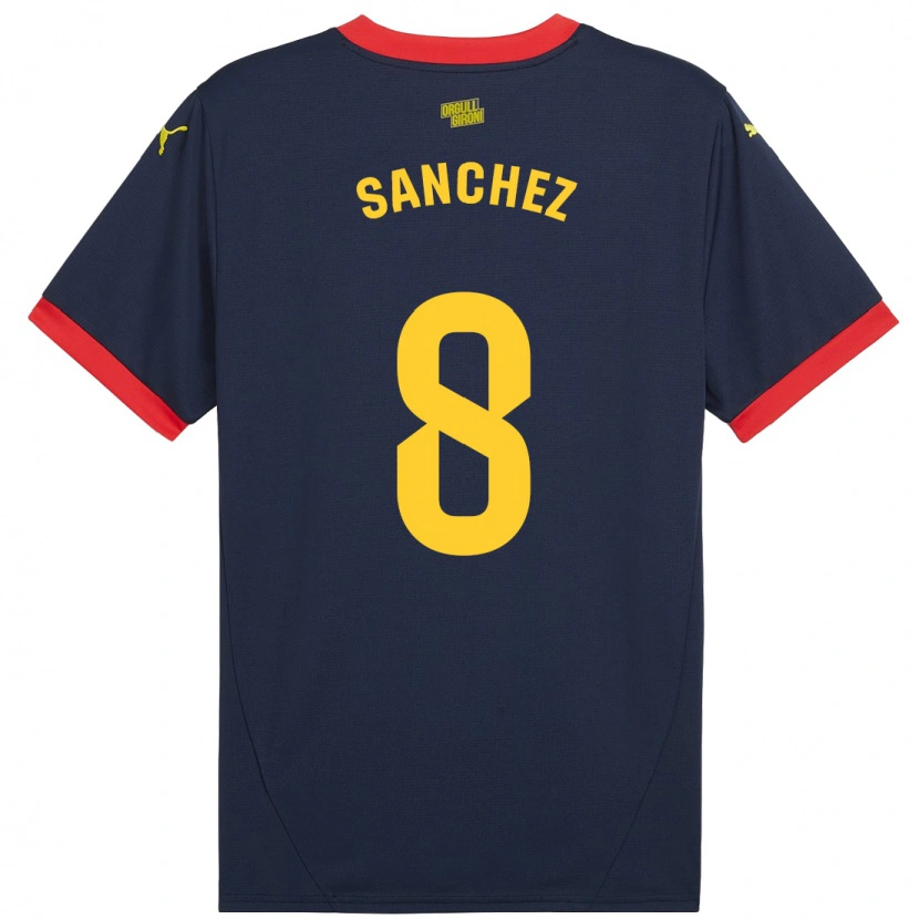 Danxen Mænd Miguel Ángel Sánchez #8 Marine Rød Udebane Spillertrøjer 2024/25 Trøje T-Shirt