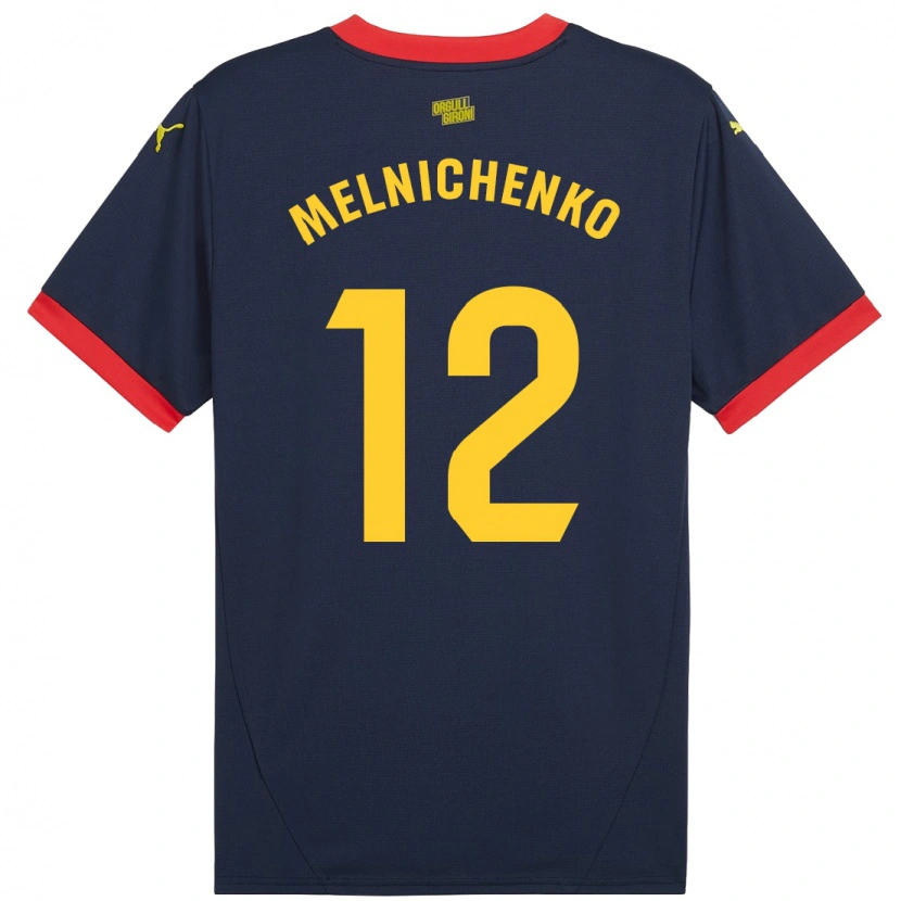 Danxen Mænd Dmytro Melnichenko #12 Marine Rød Udebane Spillertrøjer 2024/25 Trøje T-Shirt