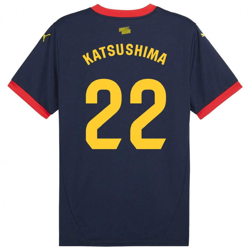 Danxen Mænd Shinnosuke Katsushima #22 Marine Rød Udebane Spillertrøjer 2024/25 Trøje T-Shirt