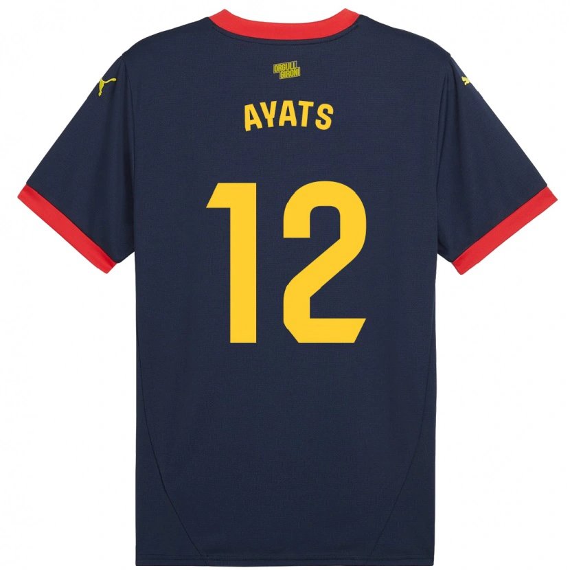 Danxen Mænd Mònica Ayats #12 Marine Rød Udebane Spillertrøjer 2024/25 Trøje T-Shirt