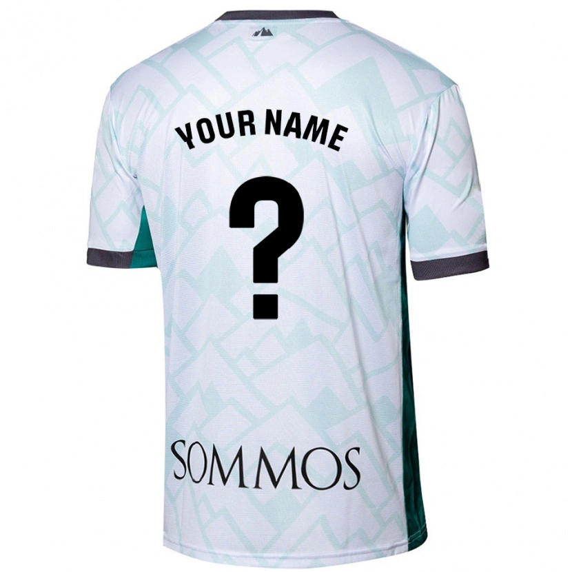 Danxen Mænd Dit Navn #0 Hvid Grøn Udebane Spillertrøjer 2024/25 Trøje T-Shirt