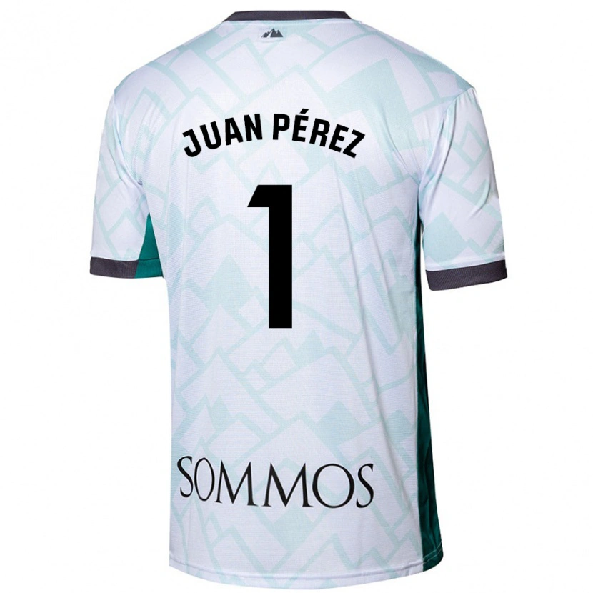 Danxen Mænd Juan Pérez #1 Hvid Grøn Udebane Spillertrøjer 2024/25 Trøje T-Shirt