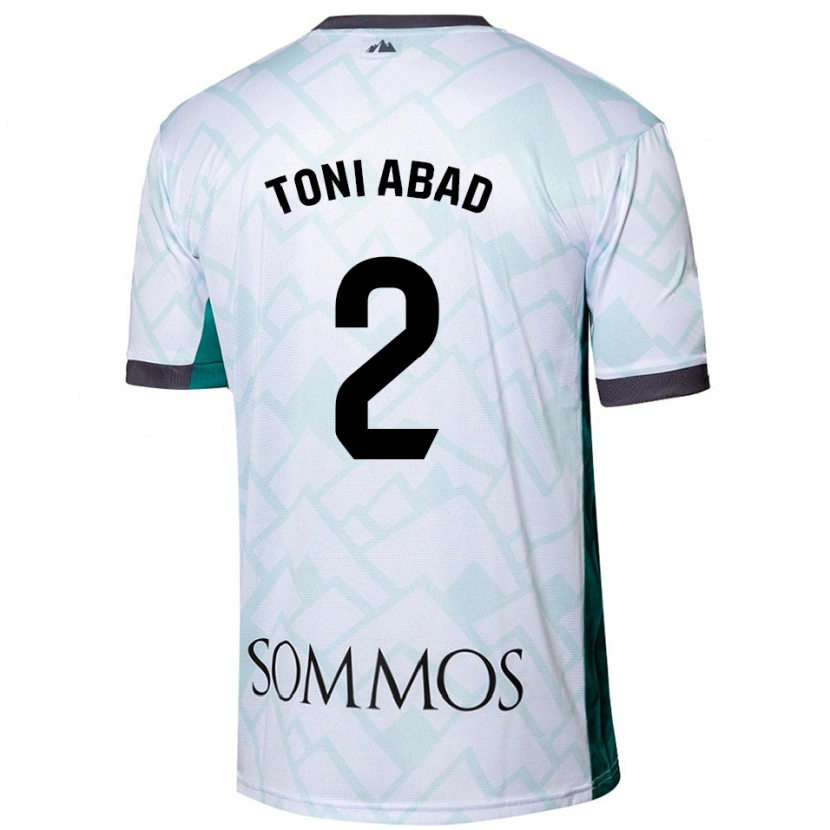 Danxen Mænd Toni Abad #2 Hvid Grøn Udebane Spillertrøjer 2024/25 Trøje T-Shirt
