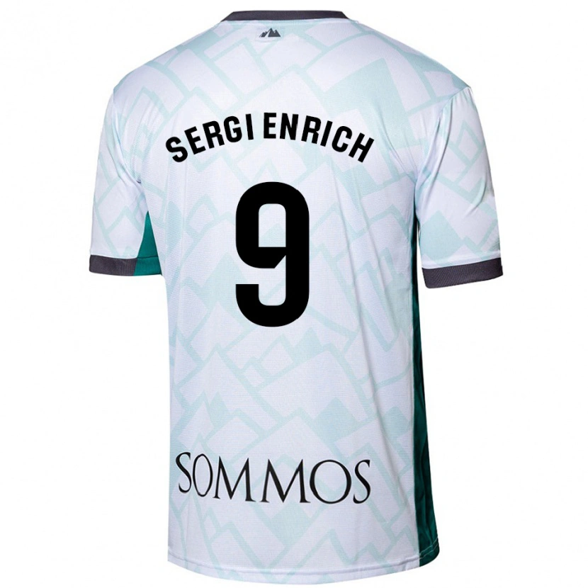 Danxen Mænd Sergi Enrich #9 Hvid Grøn Udebane Spillertrøjer 2024/25 Trøje T-Shirt