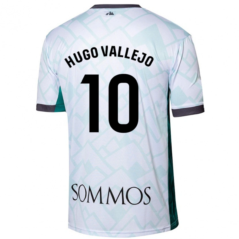 Danxen Mænd Hugo Vallejo #10 Hvid Grøn Udebane Spillertrøjer 2024/25 Trøje T-Shirt