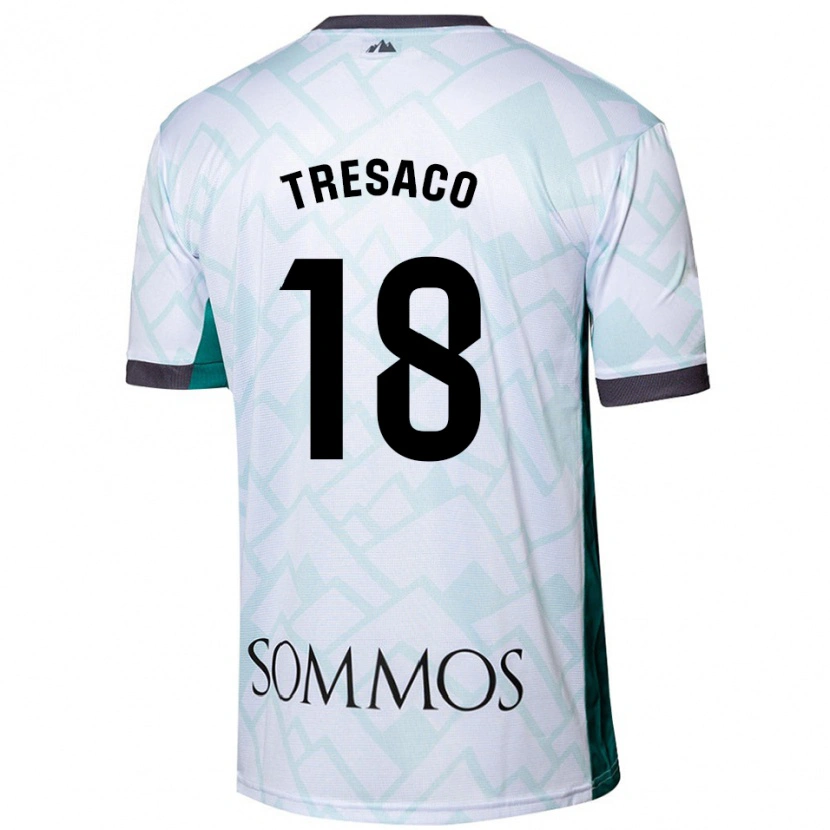 Danxen Mænd Rafa Tresaco #18 Hvid Grøn Udebane Spillertrøjer 2024/25 Trøje T-Shirt