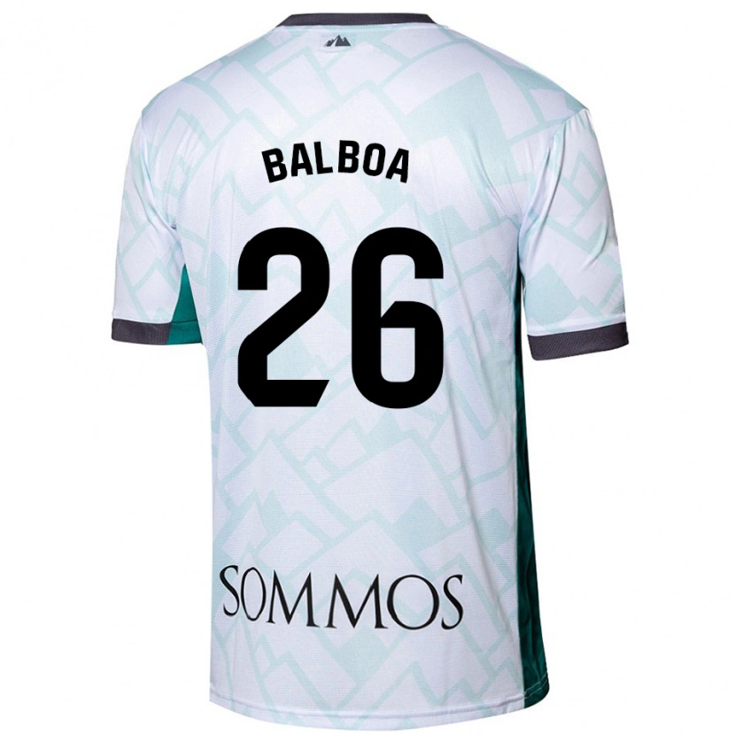 Danxen Mænd Álex Balboa #26 Hvid Grøn Udebane Spillertrøjer 2024/25 Trøje T-Shirt