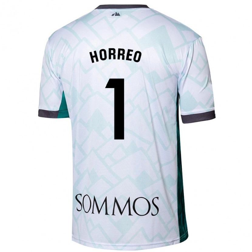 Danxen Mænd Berto Hórreo #1 Hvid Grøn Udebane Spillertrøjer 2024/25 Trøje T-Shirt