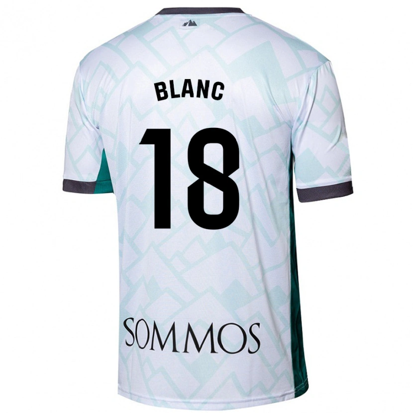 Danxen Mænd Laia Blanc #18 Hvid Grøn Udebane Spillertrøjer 2024/25 Trøje T-Shirt