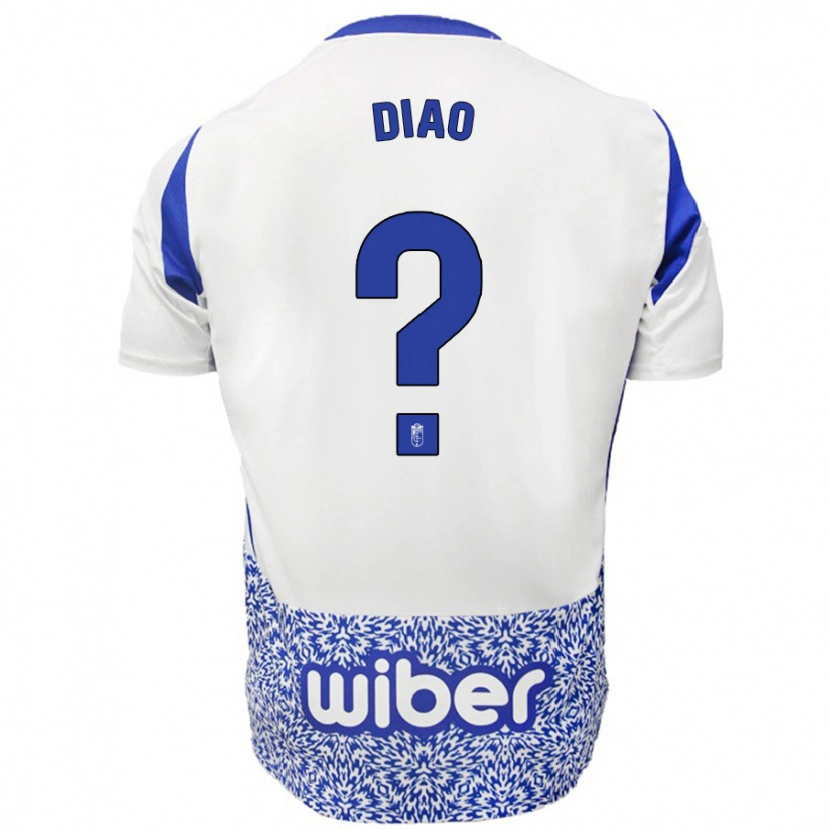 Danxen Mænd Siren Diao #0 Hvid Blå Udebane Spillertrøjer 2024/25 Trøje T-Shirt