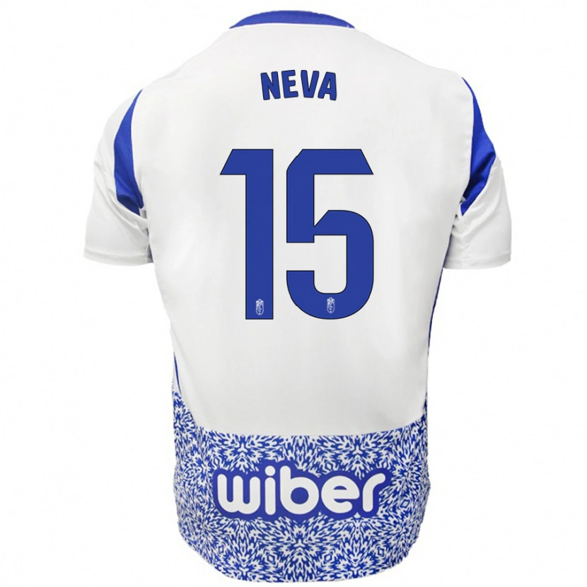 Danxen Mænd Carlos Neva #15 Hvid Blå Udebane Spillertrøjer 2024/25 Trøje T-Shirt