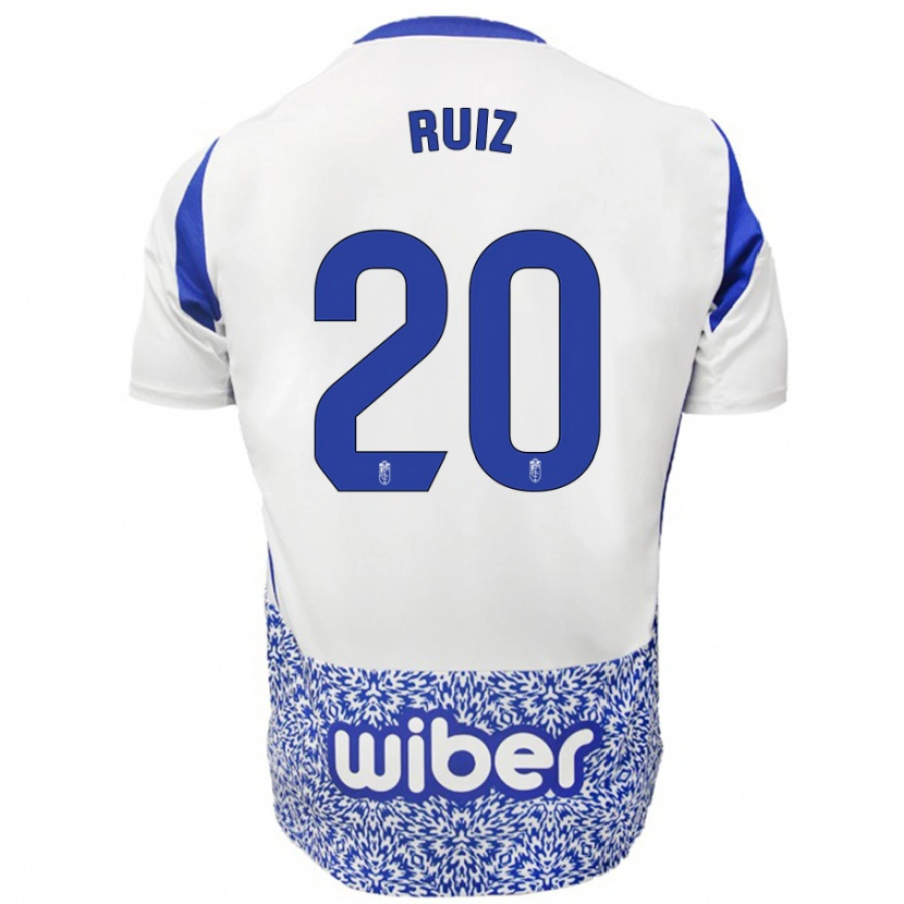 Danxen Mænd Sergio Ruiz #20 Hvid Blå Udebane Spillertrøjer 2024/25 Trøje T-Shirt
