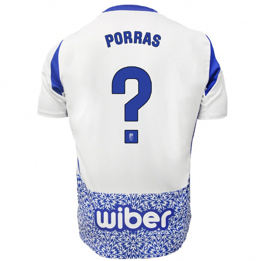 Danxen Mænd Cristian Porras #0 Hvid Blå Udebane Spillertrøjer 2024/25 Trøje T-Shirt