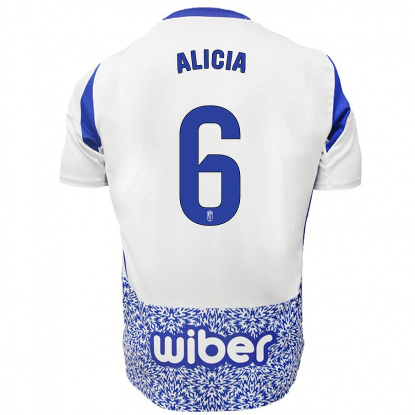 Danxen Mænd Alicia #6 Hvid Blå Udebane Spillertrøjer 2024/25 Trøje T-Shirt