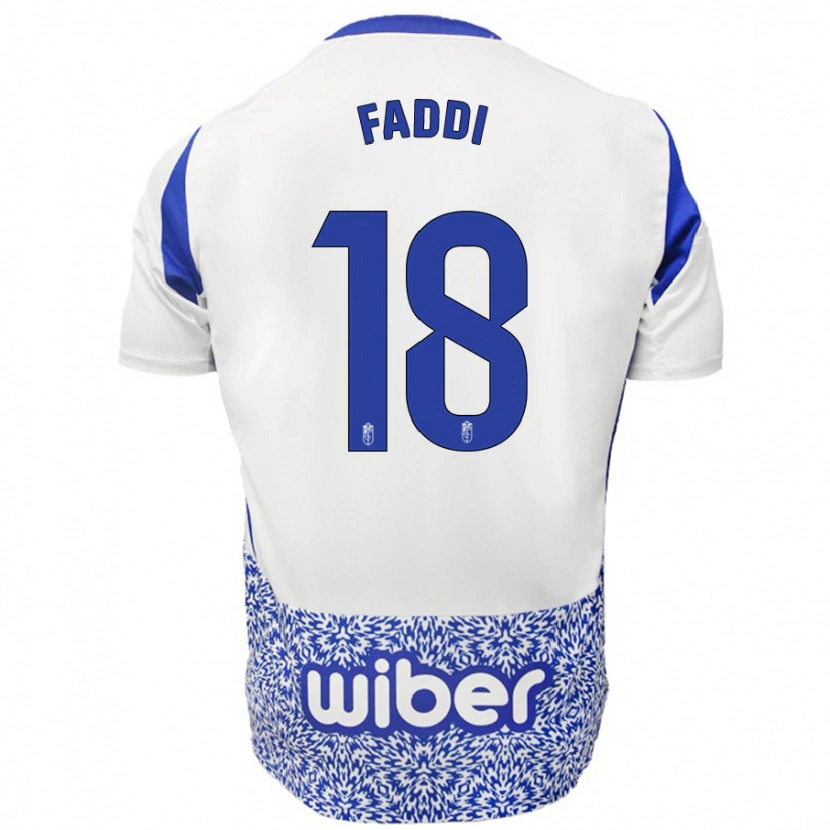 Danxen Mænd Inés Faddi #18 Hvid Blå Udebane Spillertrøjer 2024/25 Trøje T-Shirt