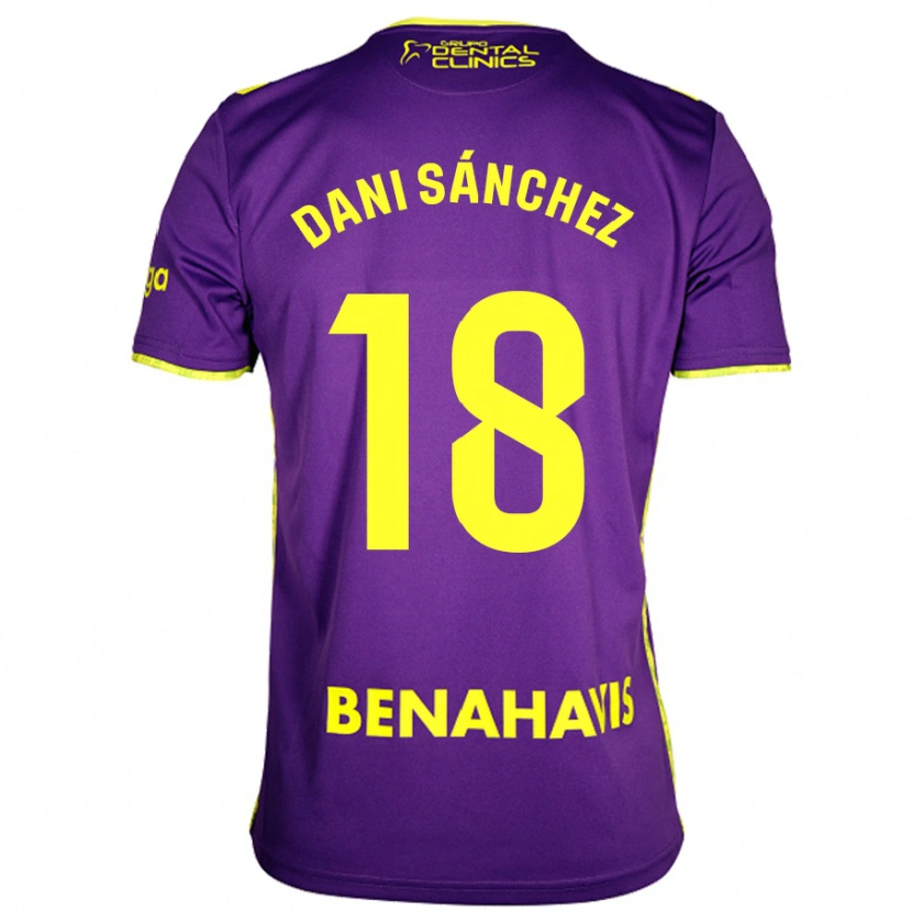Danxen Mænd Dani Sánchez #18 Lilla Gul Udebane Spillertrøjer 2024/25 Trøje T-Shirt