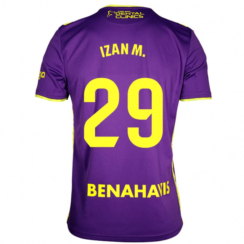 Danxen Mænd Izan Merino #29 Lilla Gul Udebane Spillertrøjer 2024/25 Trøje T-Shirt