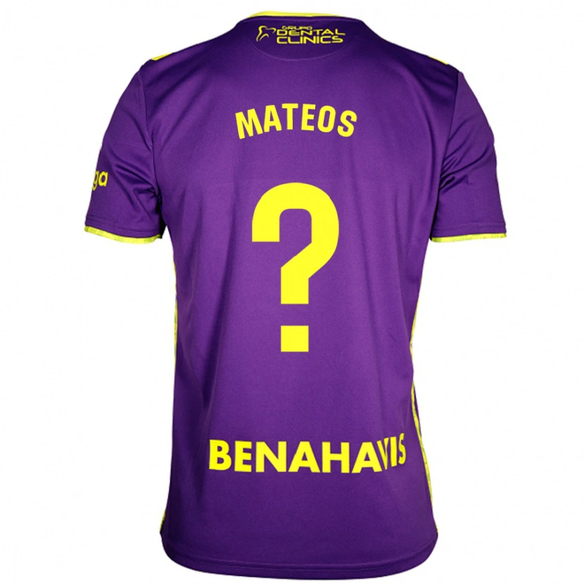 Danxen Mænd Álex Mateos #0 Lilla Gul Udebane Spillertrøjer 2024/25 Trøje T-Shirt