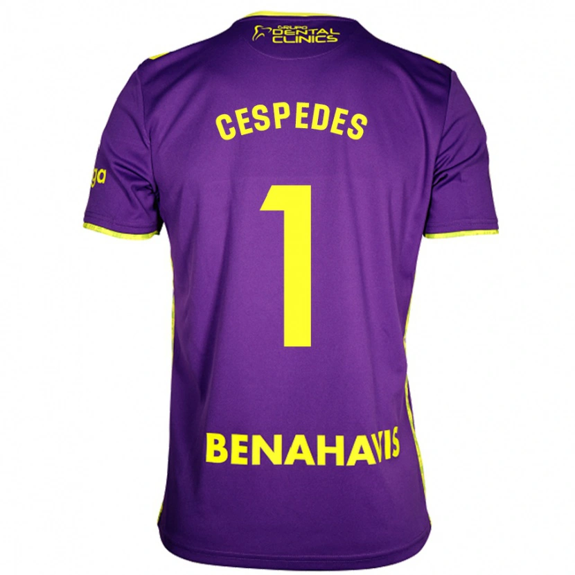 Danxen Mænd Andrés Céspedes #1 Lilla Gul Udebane Spillertrøjer 2024/25 Trøje T-Shirt