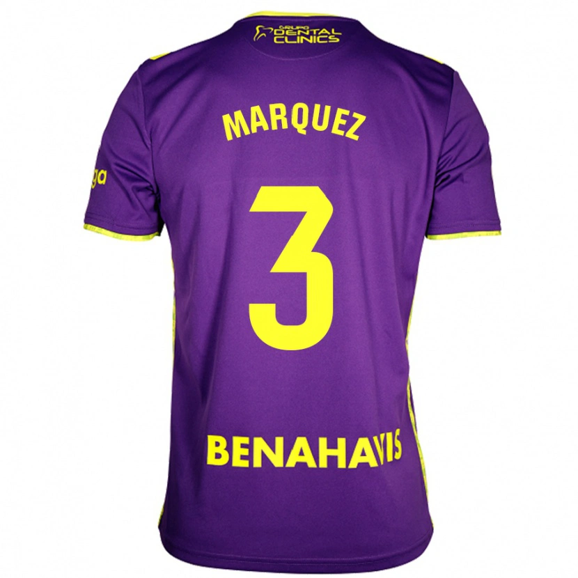 Danxen Mænd David Márquez #3 Lilla Gul Udebane Spillertrøjer 2024/25 Trøje T-Shirt